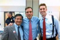 Councilman Clark, Sen. M. Warner, Mayor Harbaugh